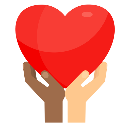 Two hands holding a red heart Two hands holding a red heart